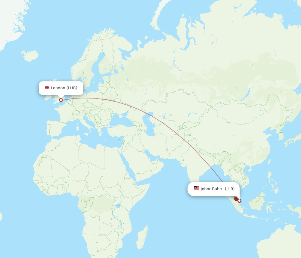 LHR-JHB flight routes