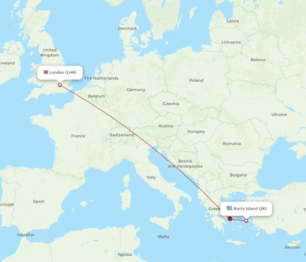 LHR-JIK flight routes