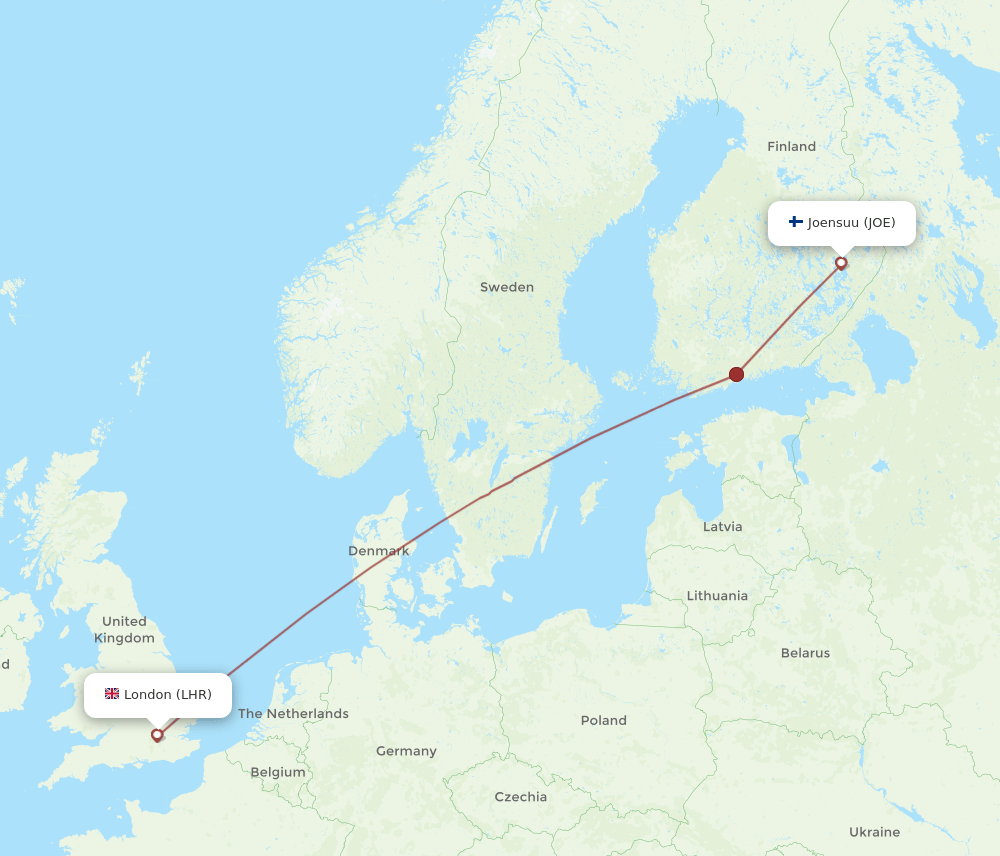 LHR-JOE flight routes