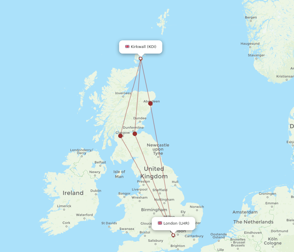 LHR-KOI flight routes