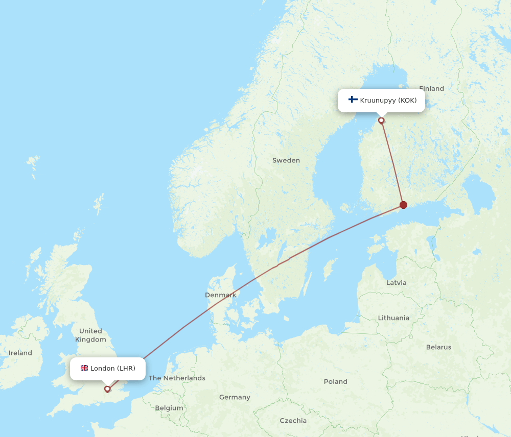LHR-KOK flight routes