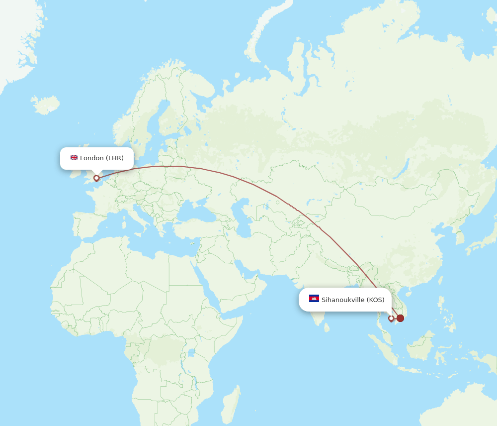 LHR-KOS flight routes
