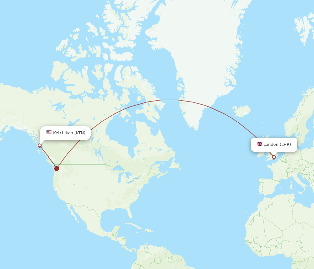 LHR-KTN flight routes