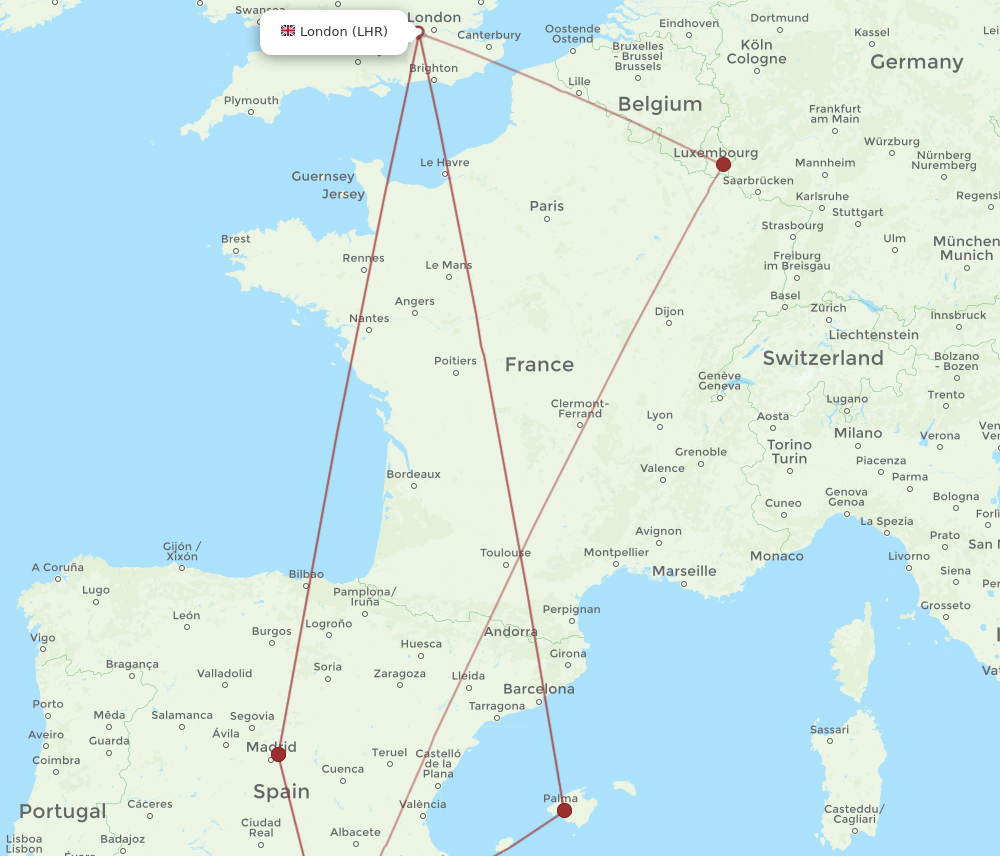 LHR-LEI flight routes