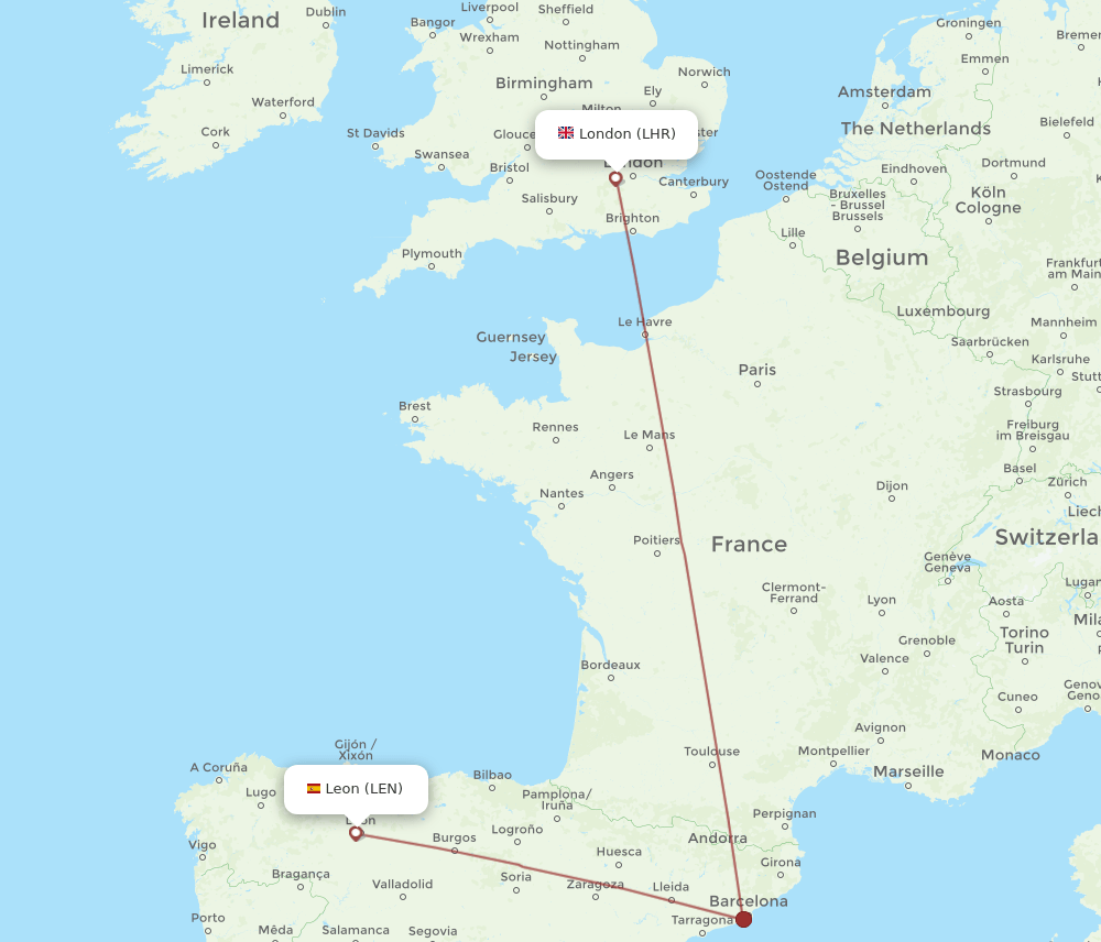 LHR-LEN flight routes