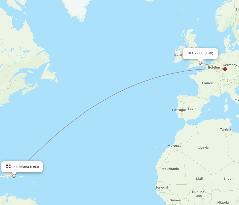 LHR-LRM flight routes