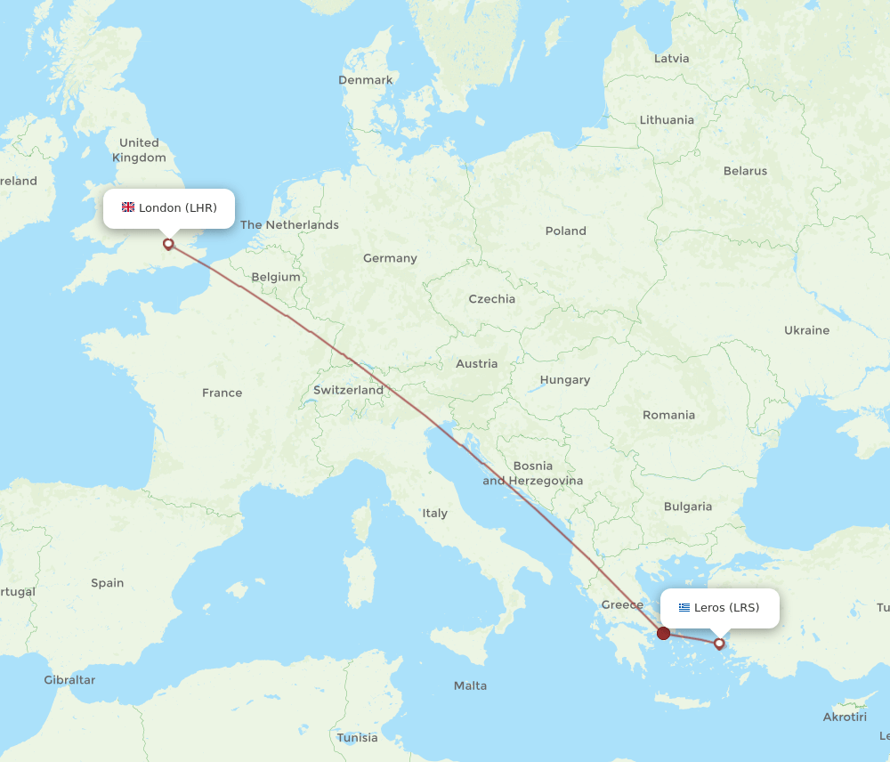 LHR-LRS flight routes