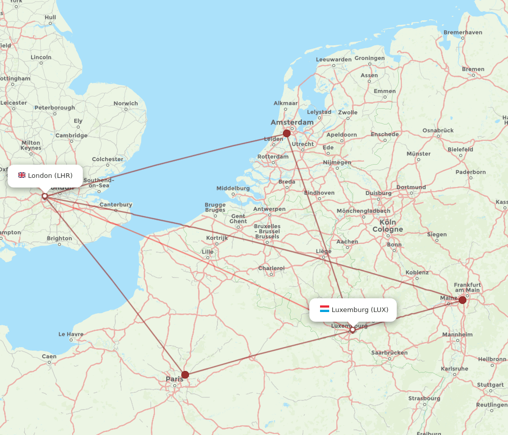 LHR-LUX flight routes