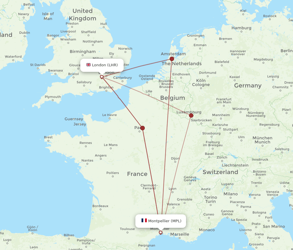 LHR-MPL flight routes
