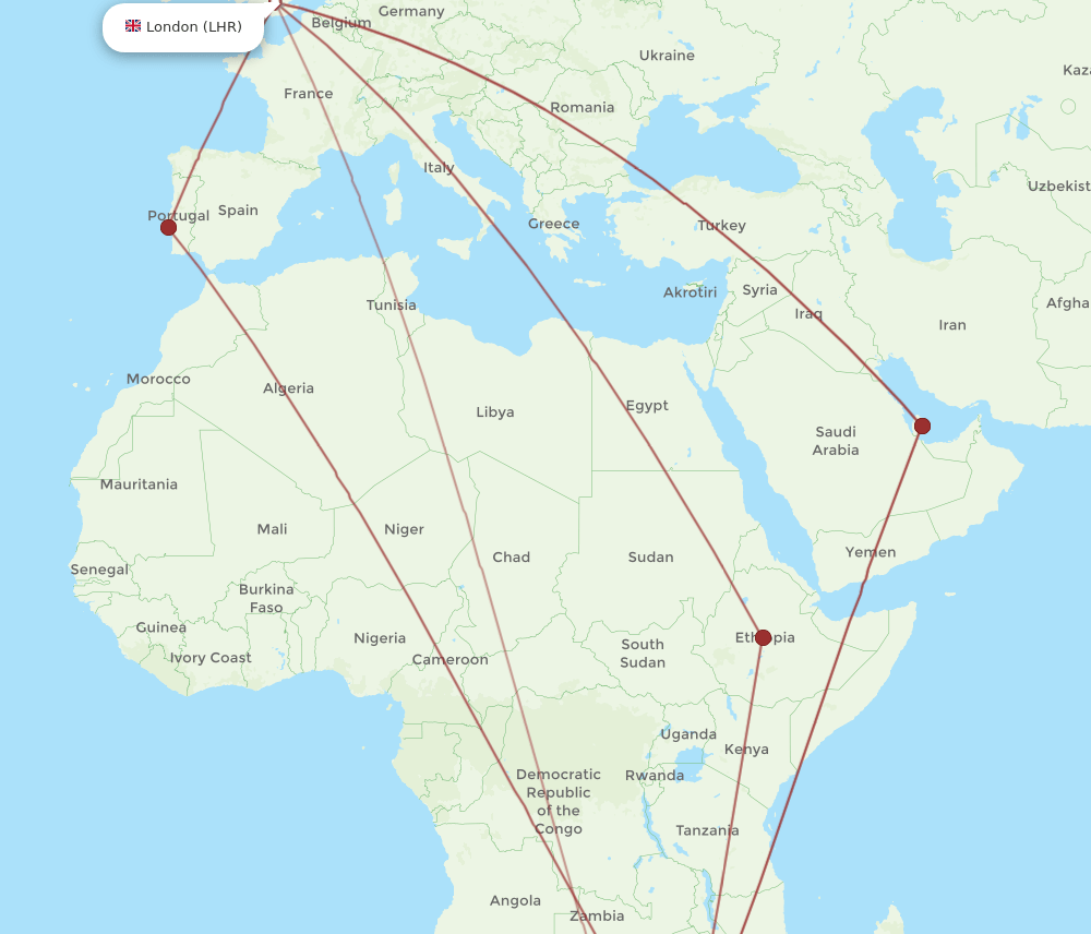 LHR-MPM flight routes