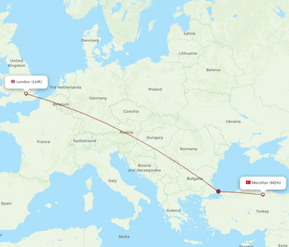 LHR-MZH flight routes