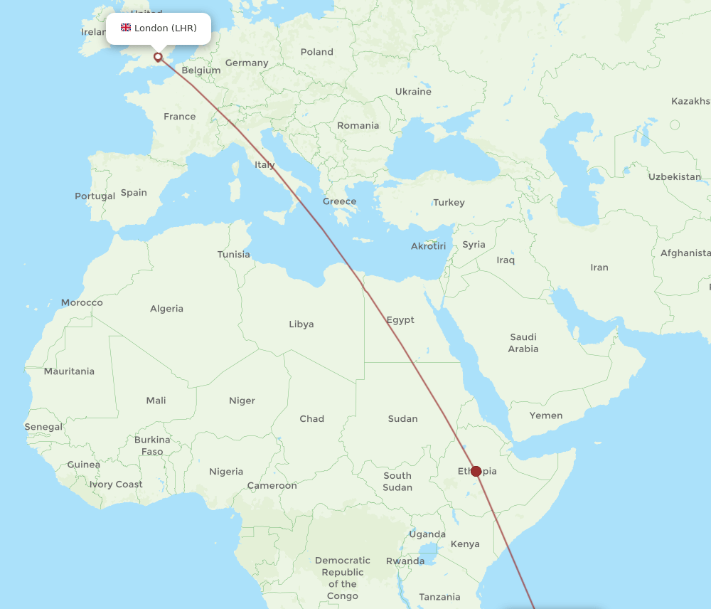LHR-NOS flight routes