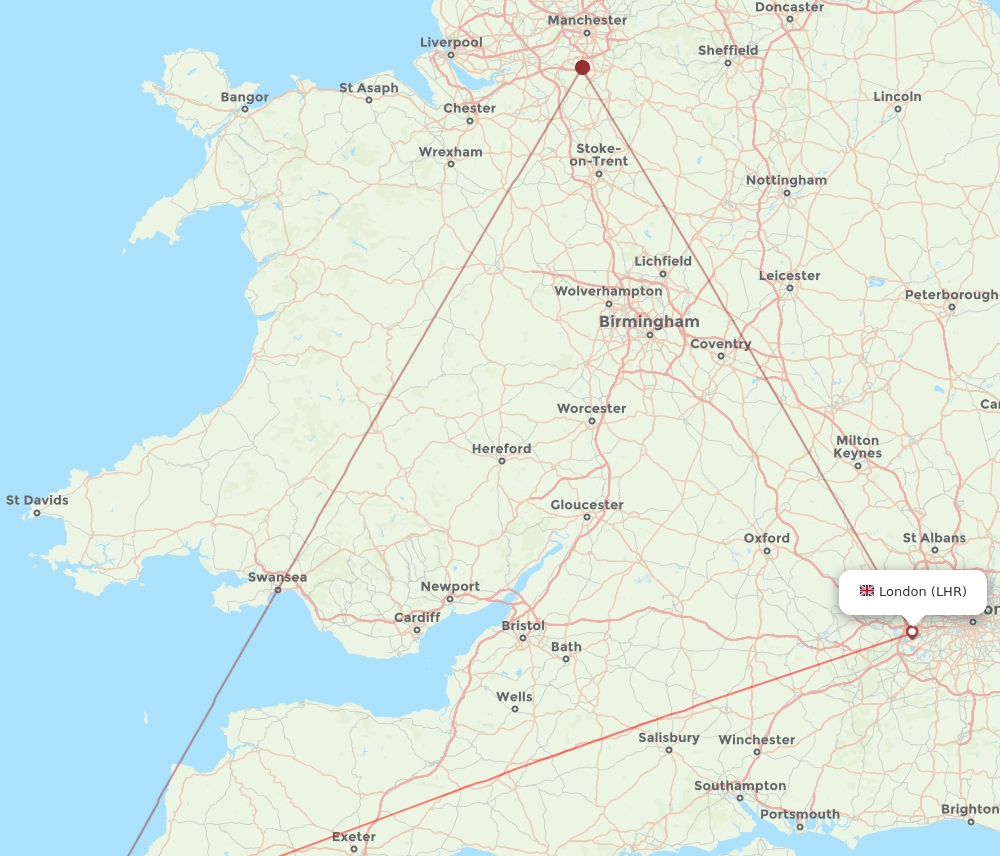LHR-NQY flight routes