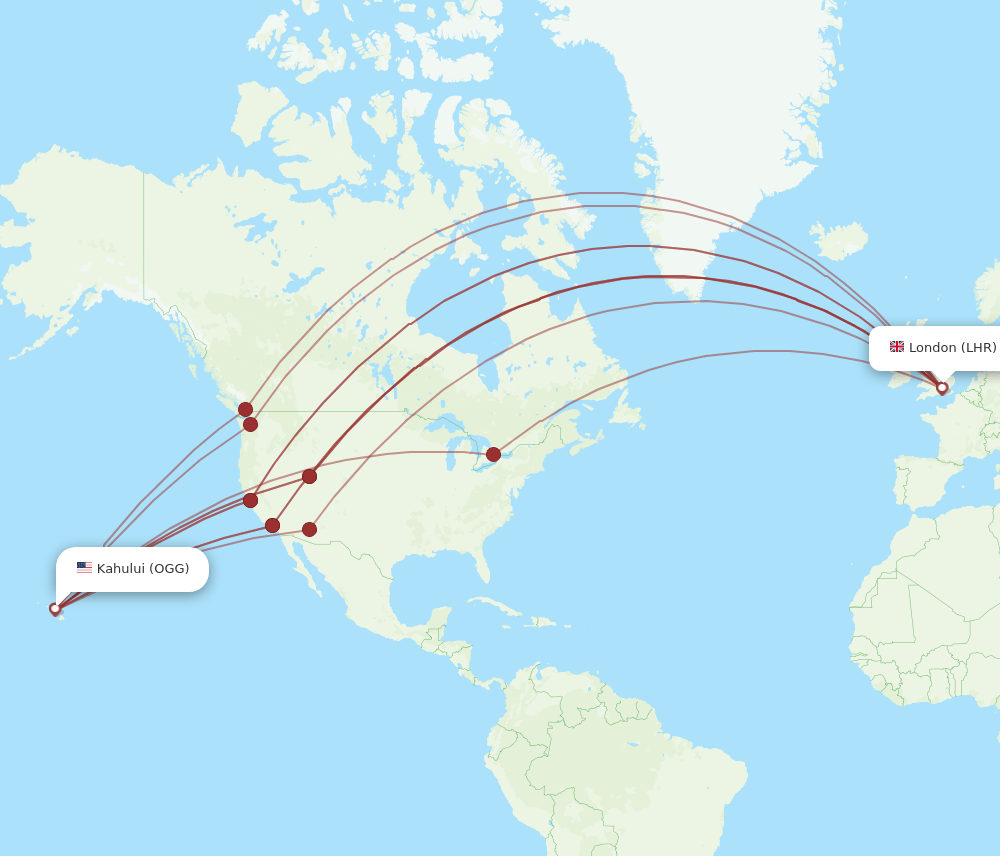 LHR-OGG flight routes