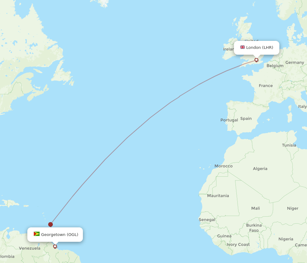 LHR-OGL flight routes