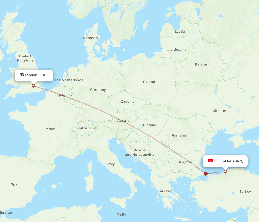 LHR-ONQ flight routes