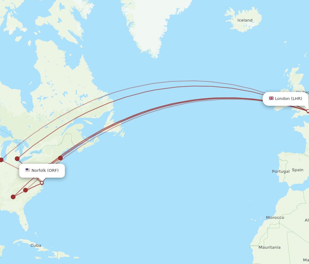 LHR-ORF flight routes