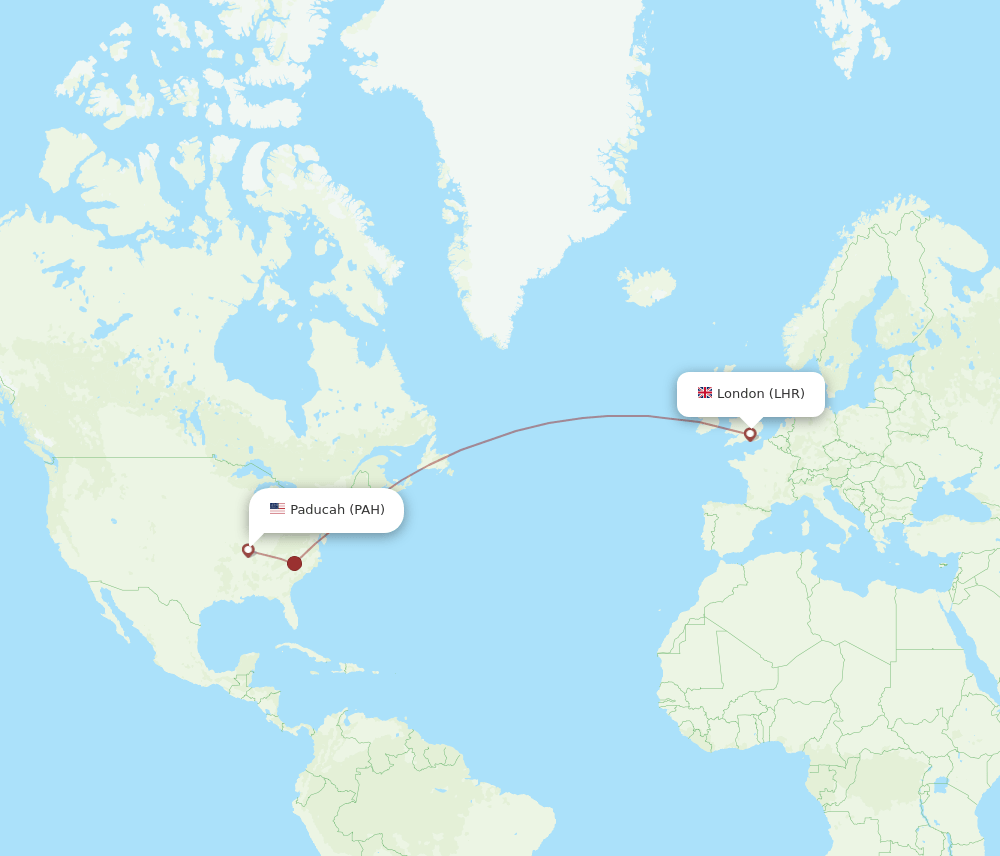 LHR-PAH flight routes