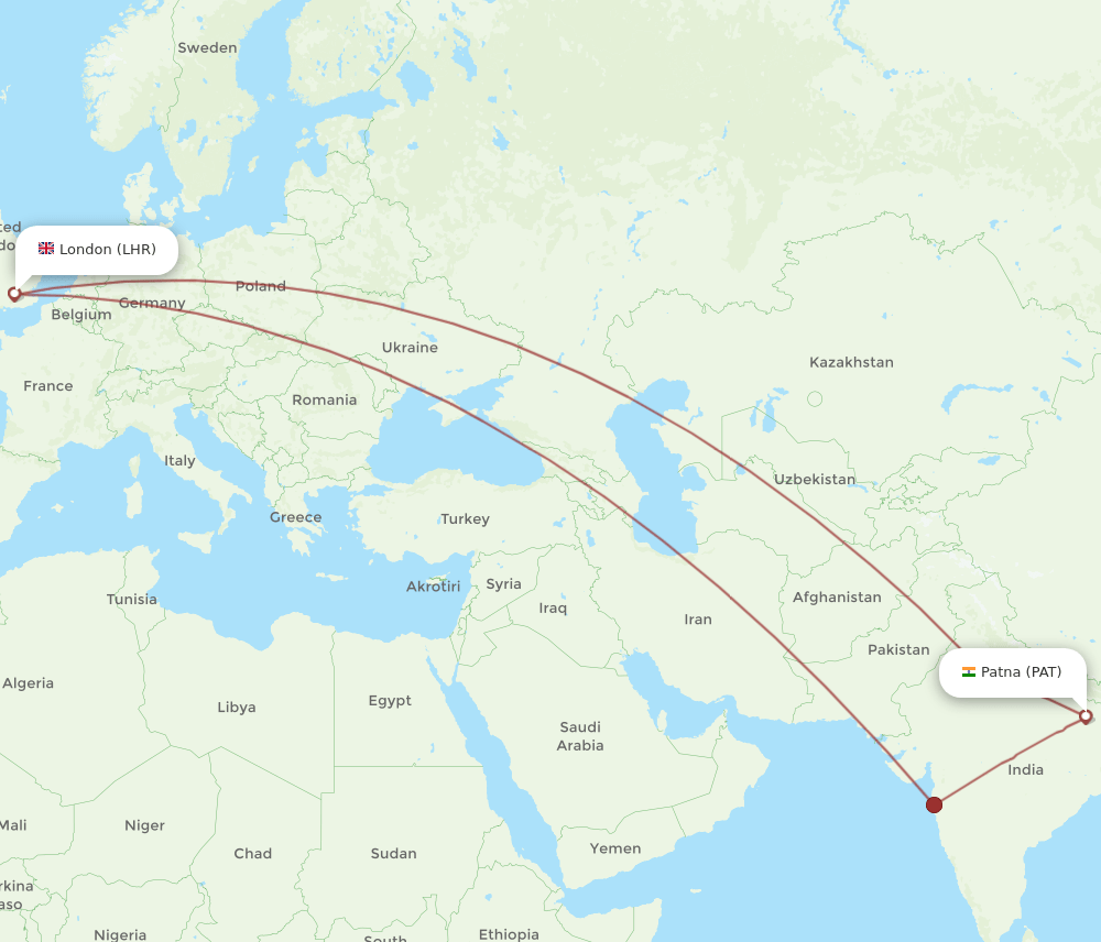 LHR-PAT flight routes