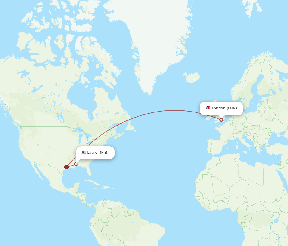 LHR-PIB flight routes