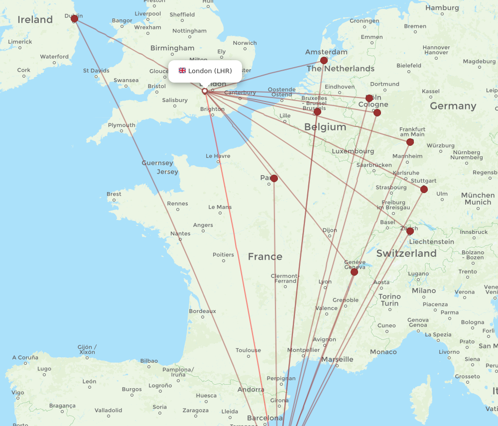 LHR to PMI flights and routes map