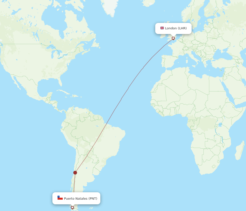 LHR-PNT flight routes