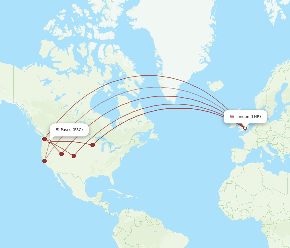 LHR-PSC flight routes