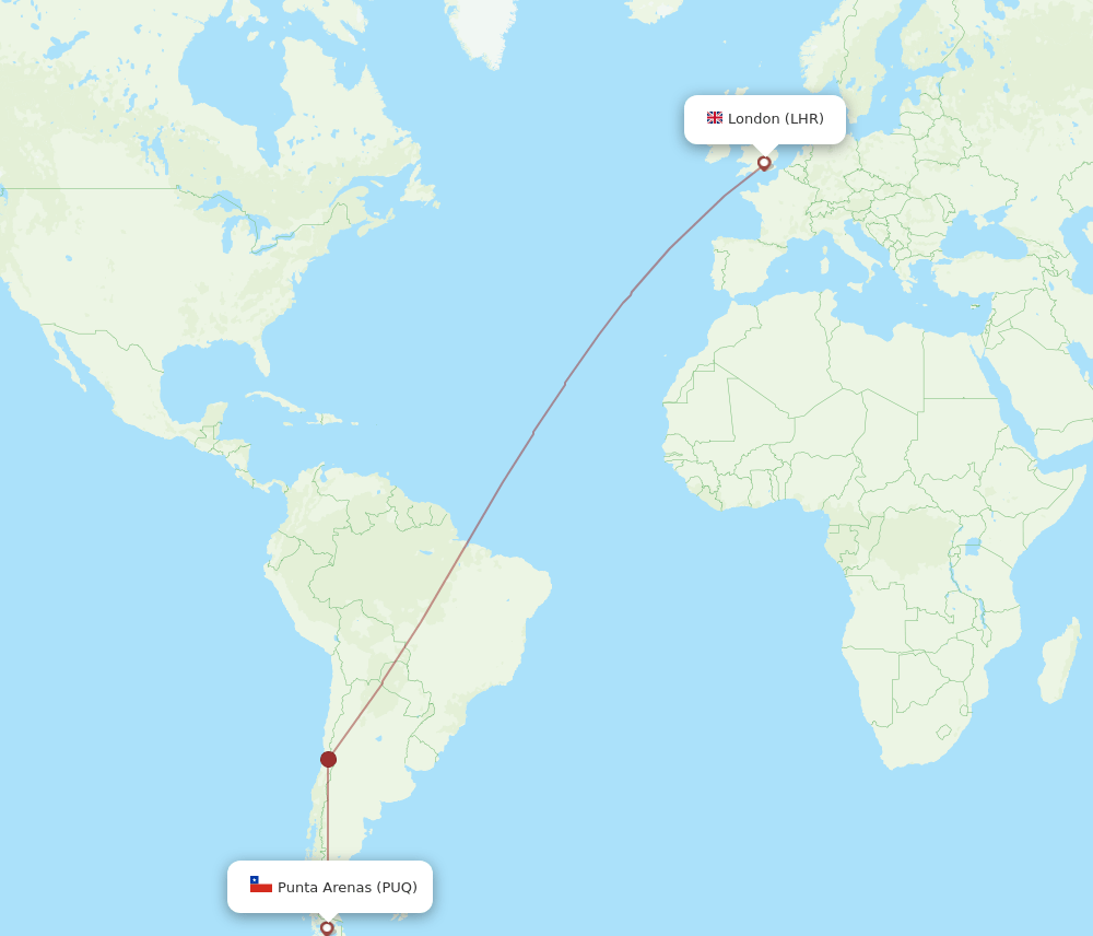 LHR-PUQ flight routes