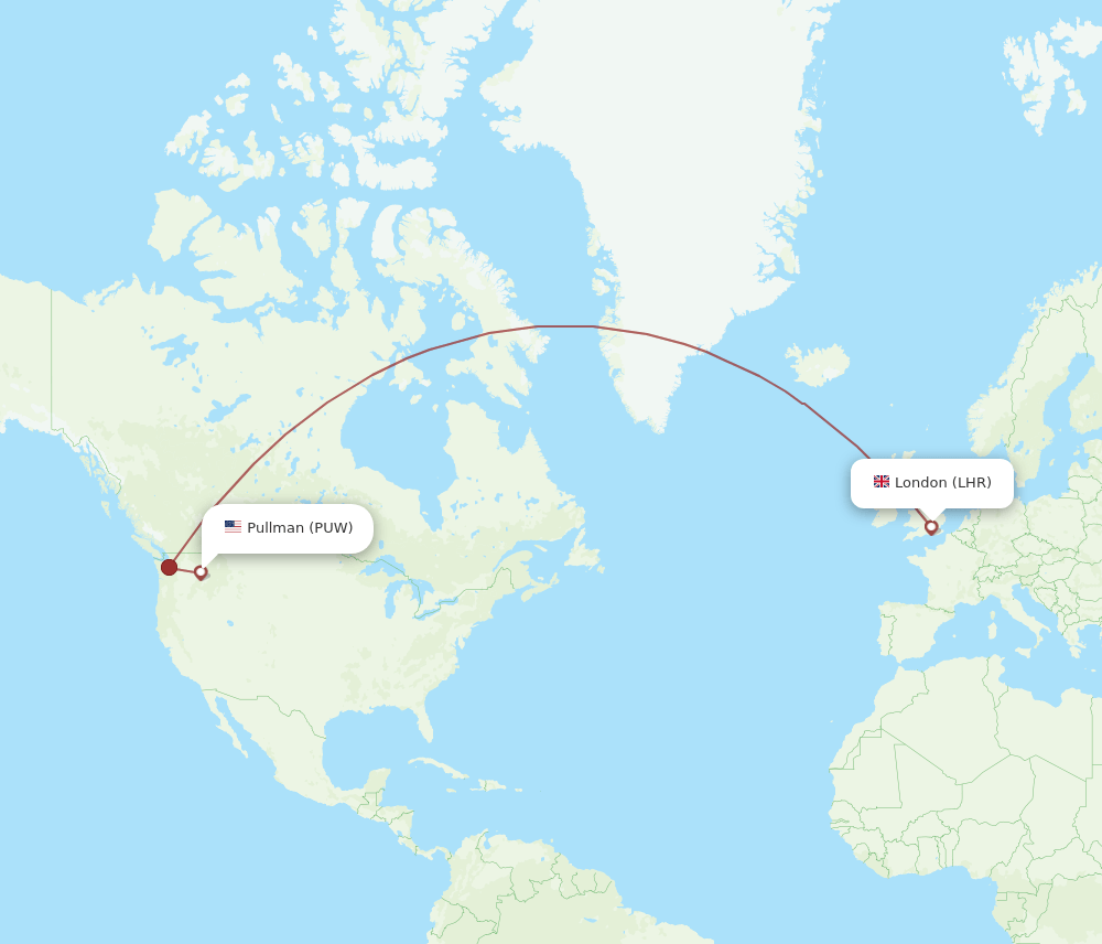 LHR-PUW flight routes