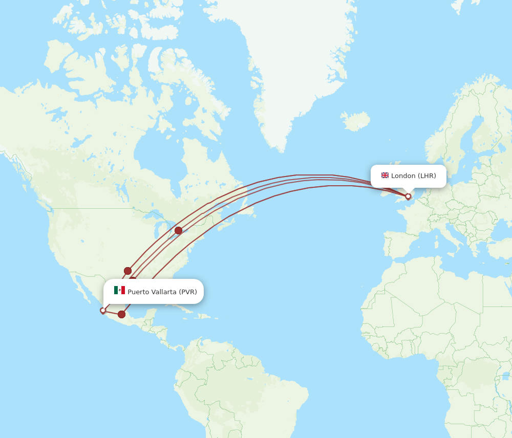 LHR-PVR flight routes