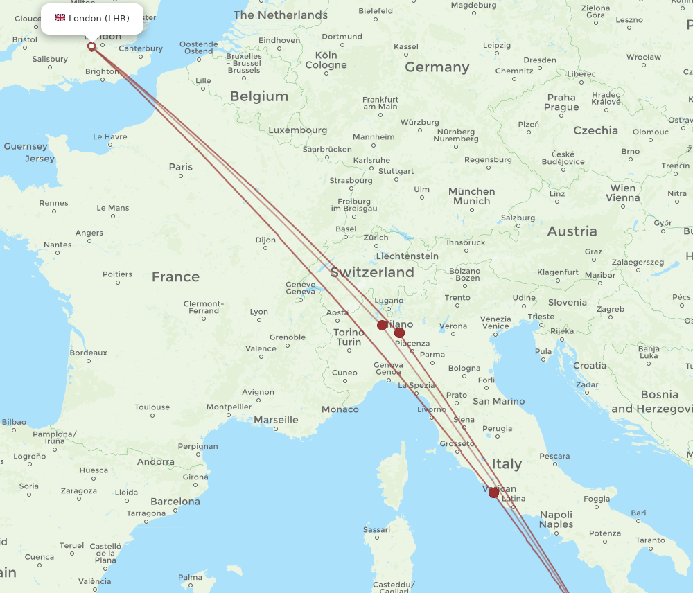 LHR-REG flight routes