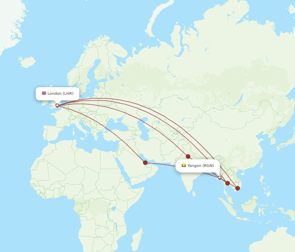 LHR-RGN flight routes