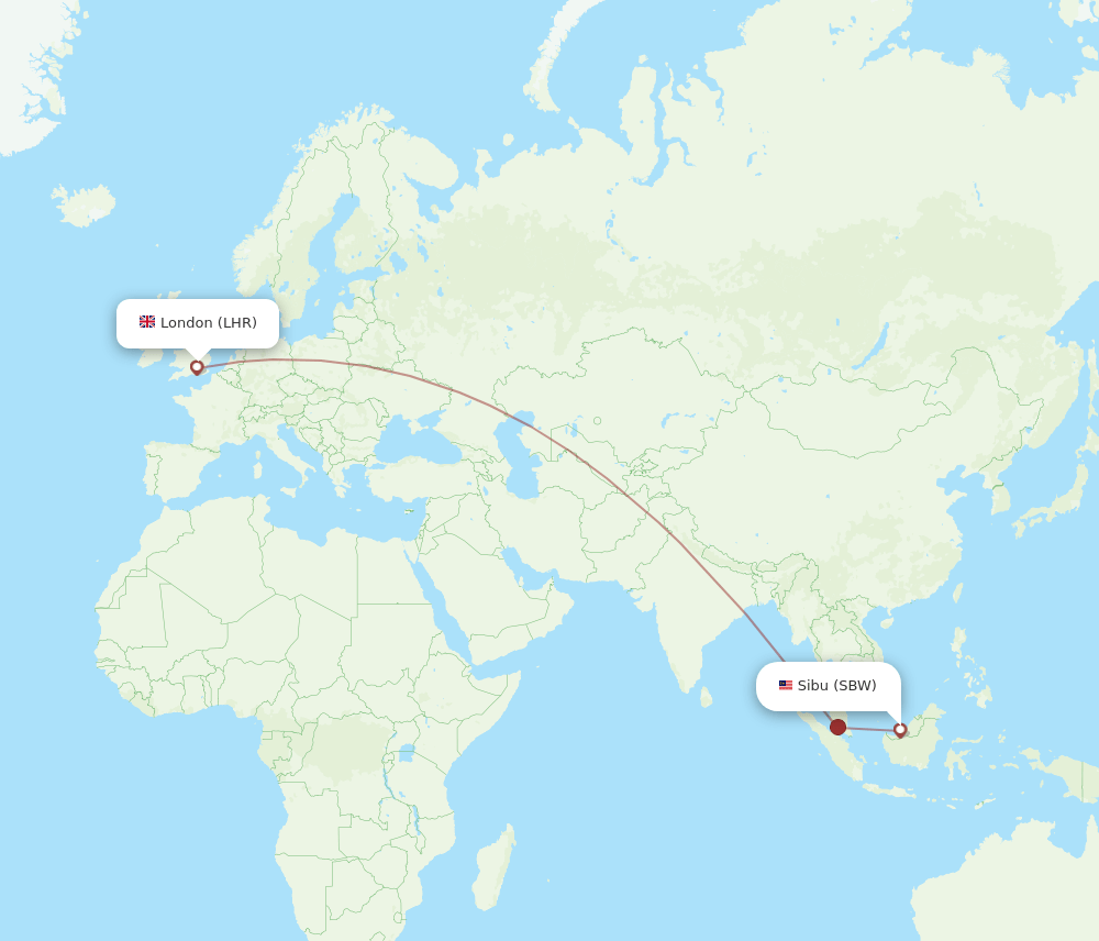 LHR-SBW flight routes
