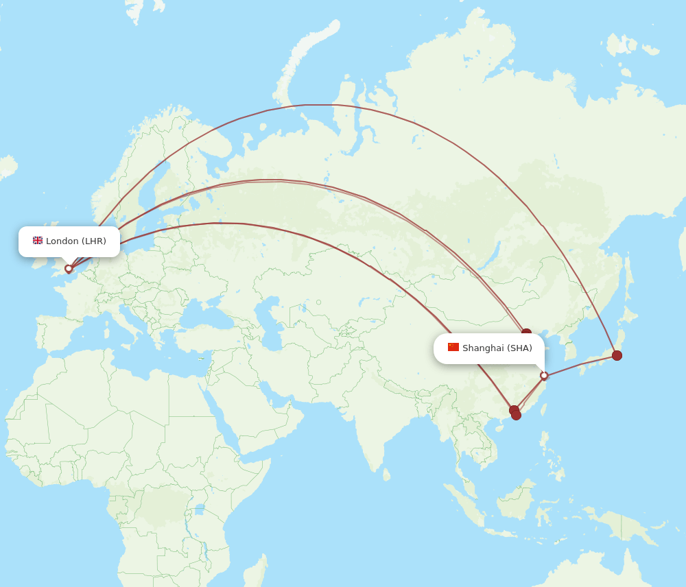 LHR-SHA flight routes
