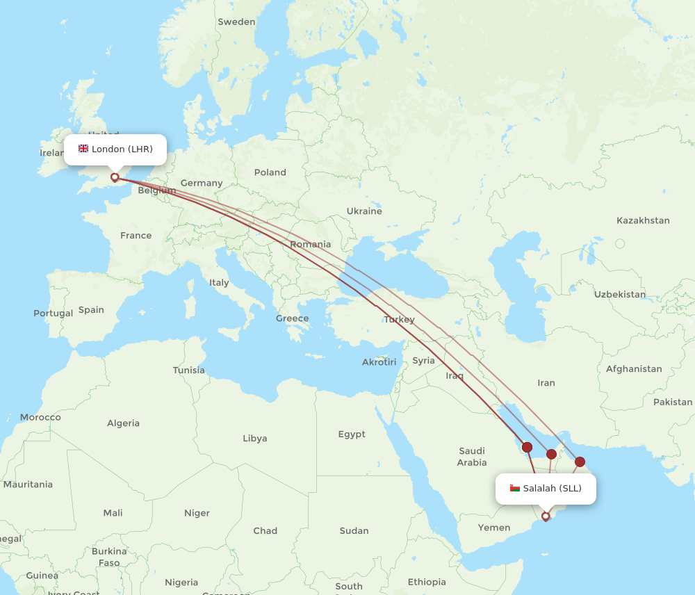 LHR-SLL flight routes
