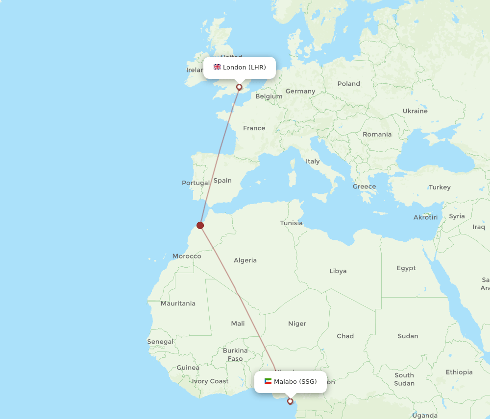 LHR-SSG flight routes