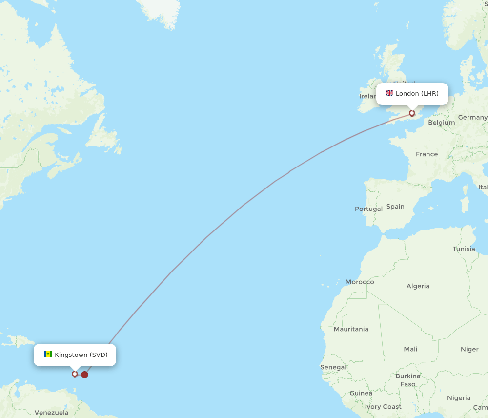 LHR-SVD flight routes