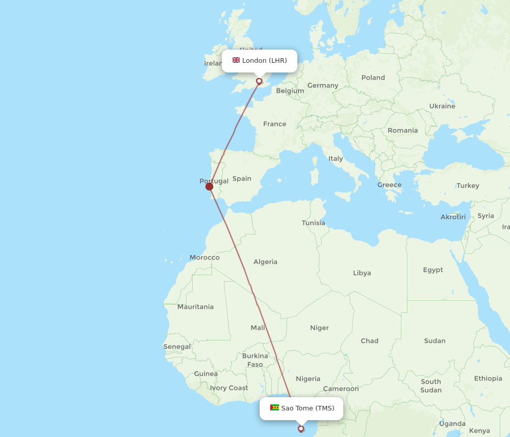 LHR-TMS flight routes