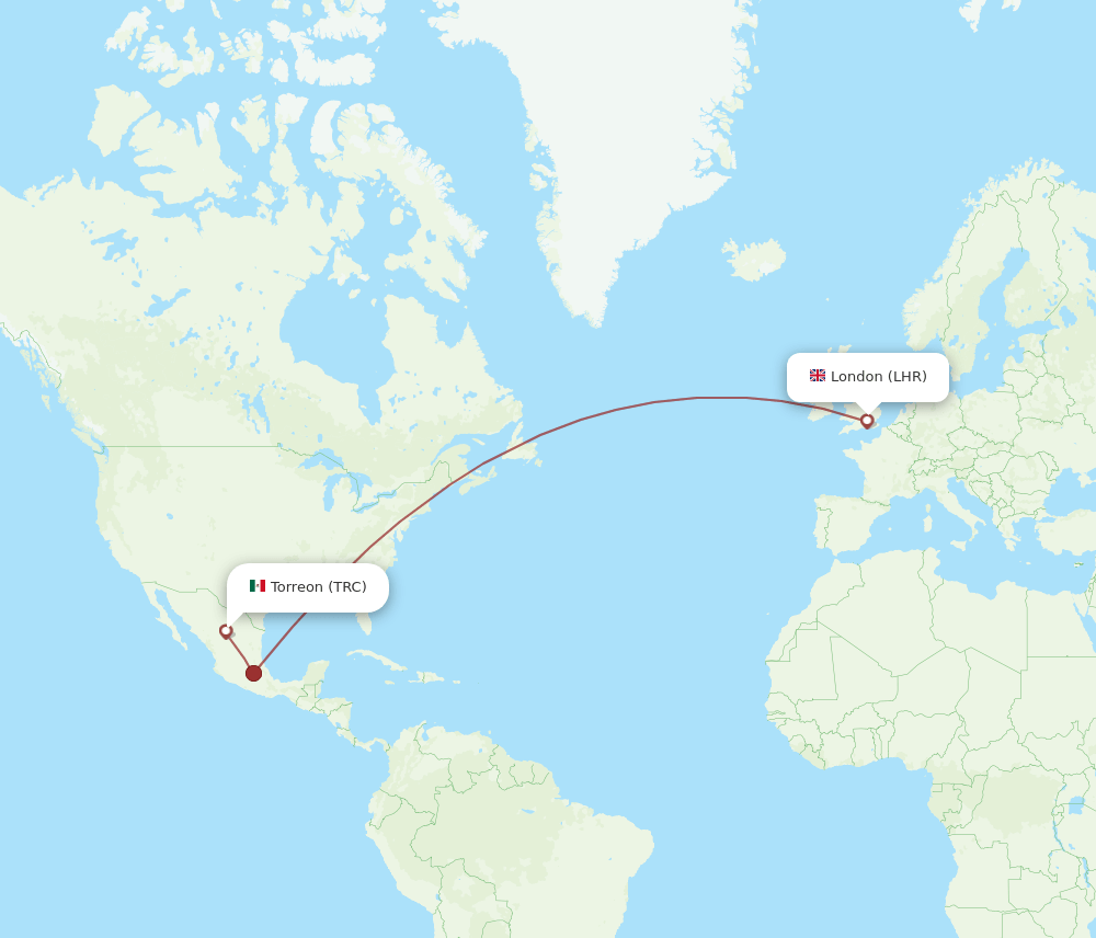 LHR-TRC flight routes