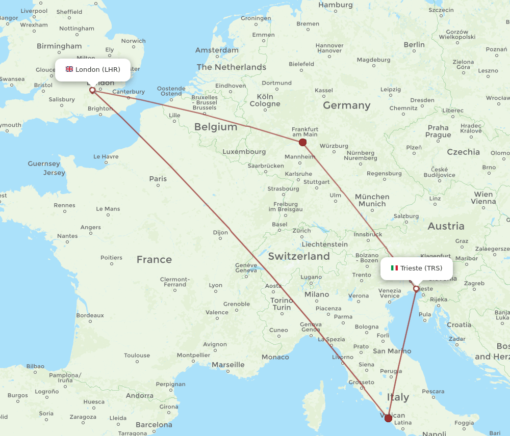 LHR-TRS flight routes