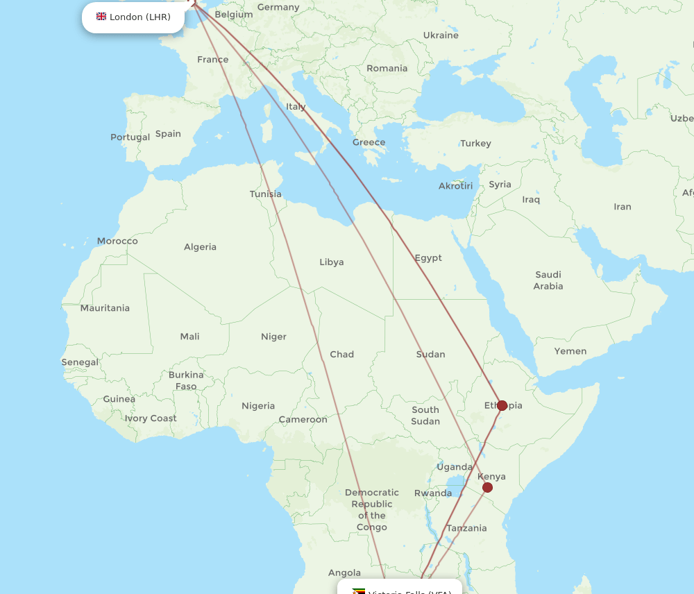 LHR-VFA flight routes