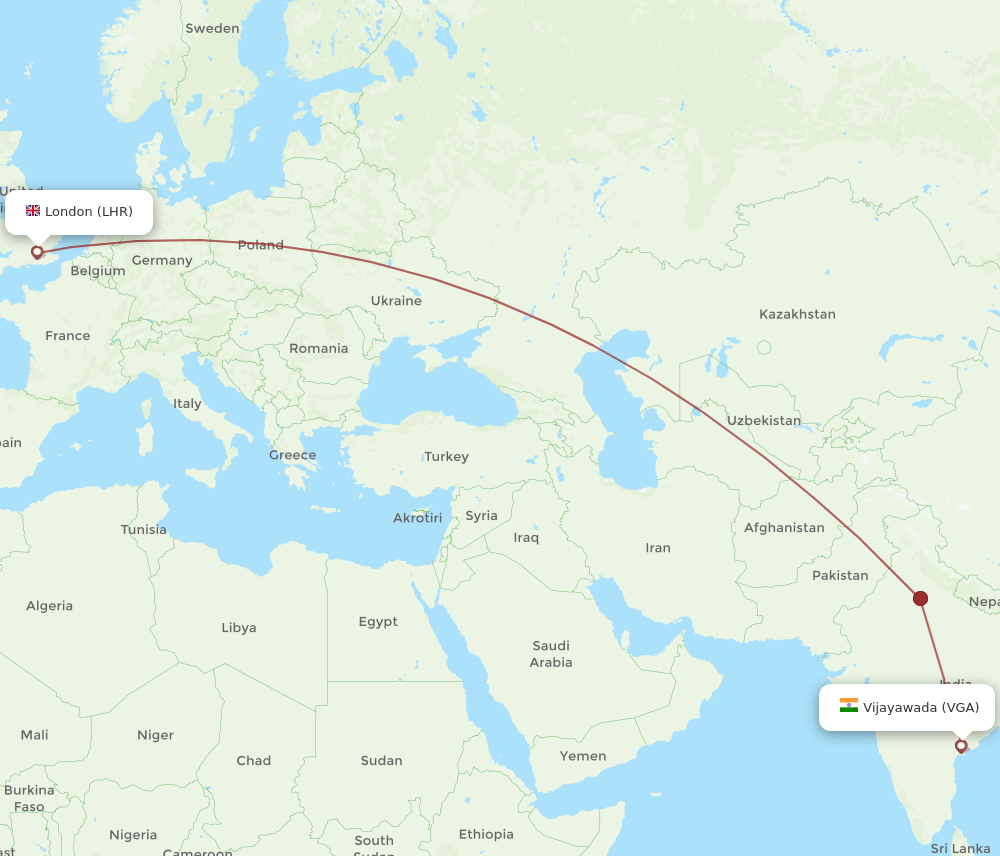 LHR-VGA flight routes