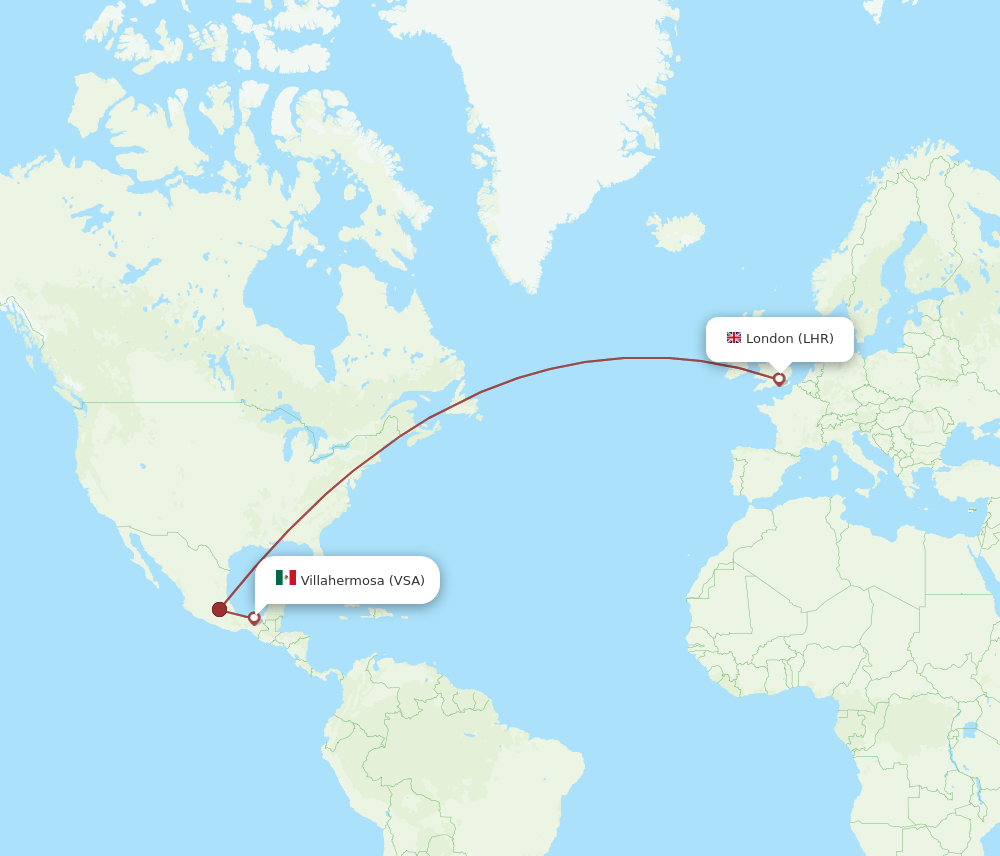 LHR-VSA flight routes