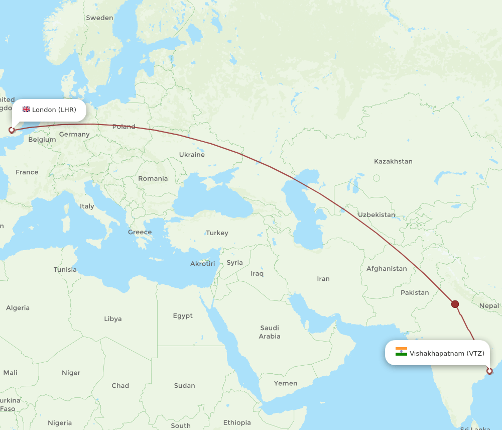 LHR to VTZ flights and routes map