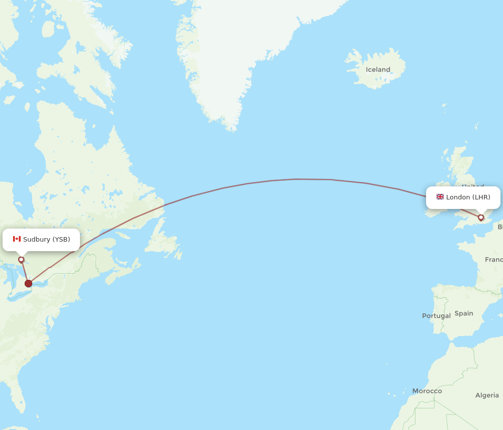 LHR-YSB flight routes