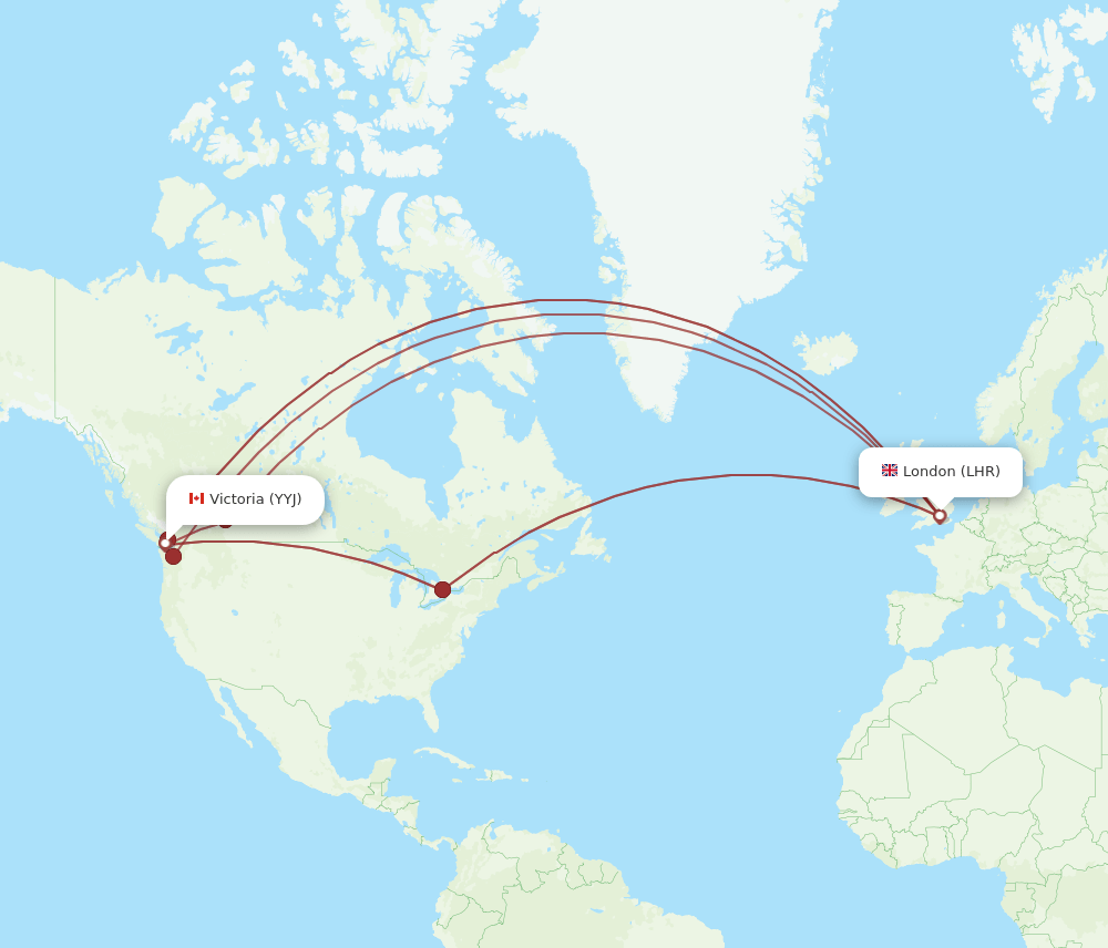 LHR-YYJ flight routes