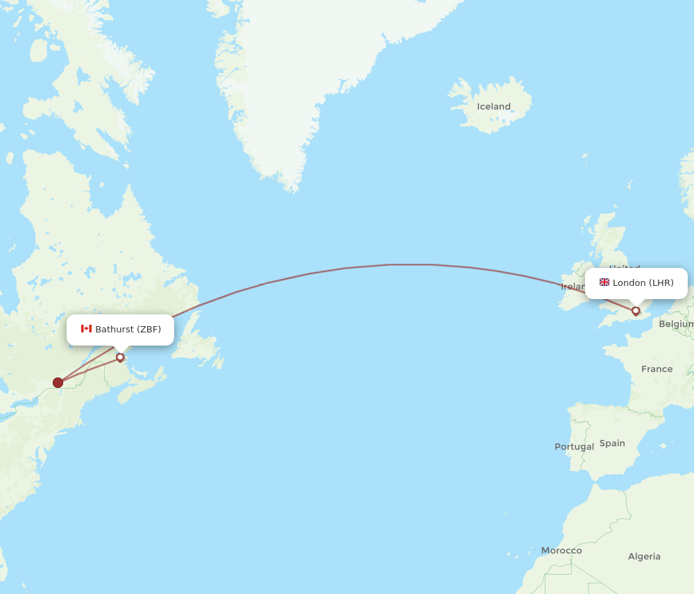 LHR-ZBF flight routes
