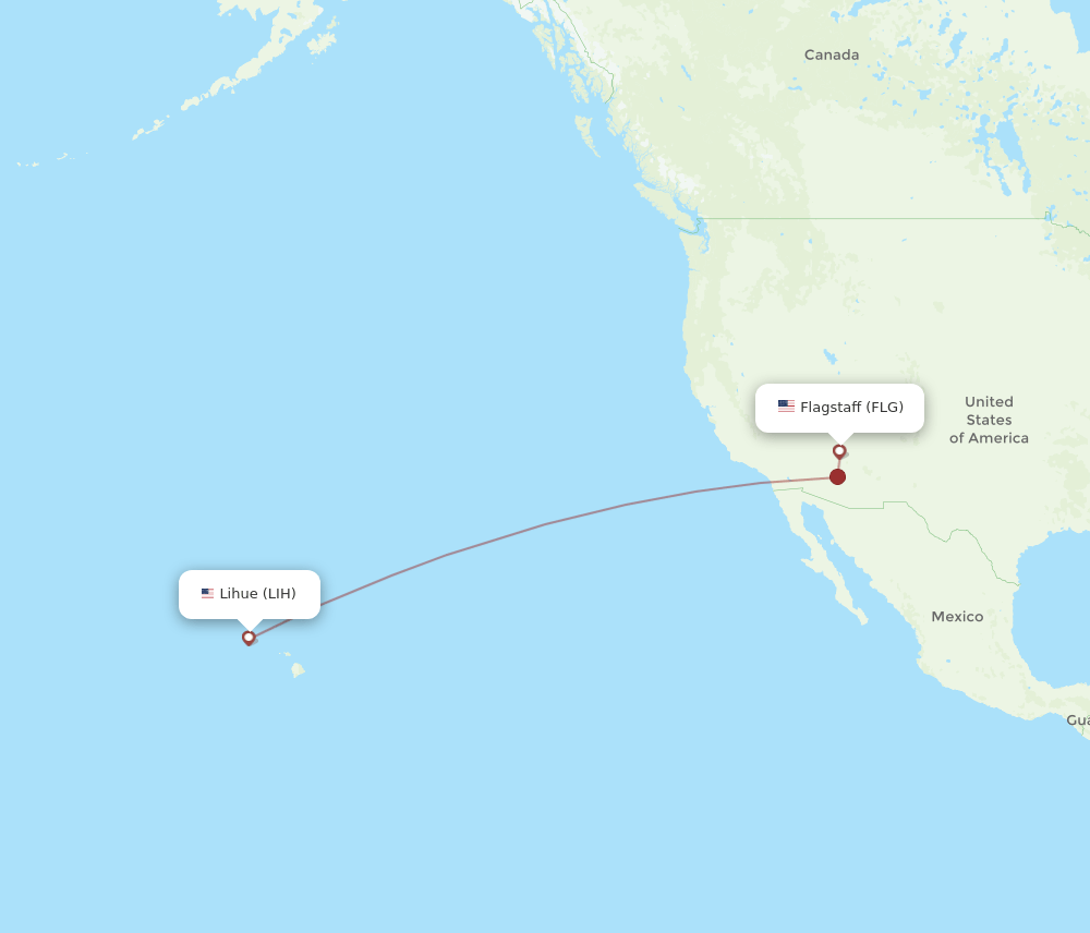LIH to FLG flights and routes map