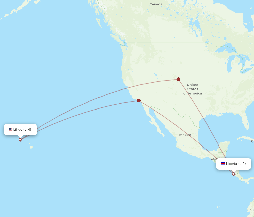 LIH-LIR flight routes