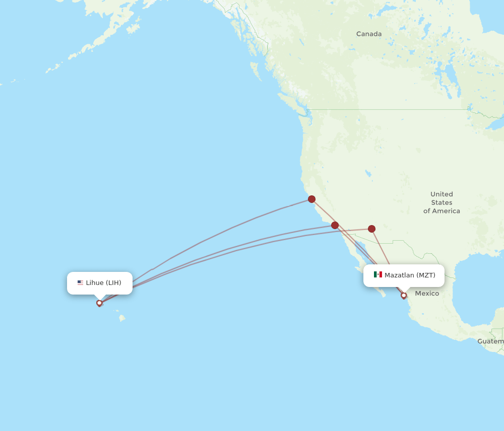 LIH-MZT flight routes